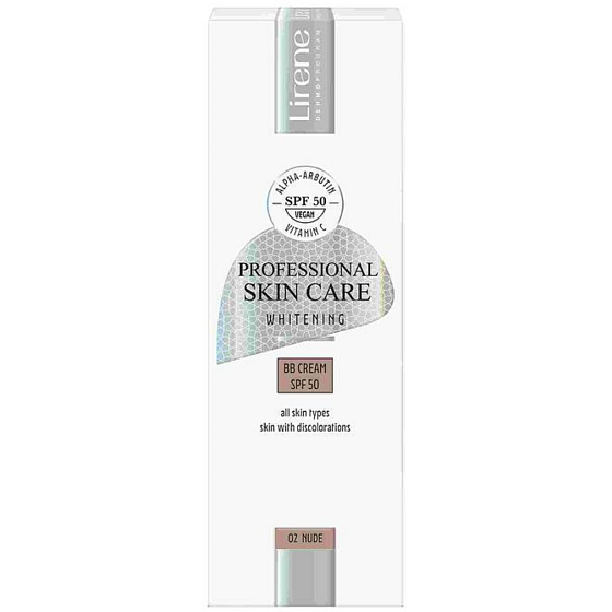 Lirene Professional Skin Care Whitening BB hydratačný krém 02 nude so širokospektrálnou ochranou proti slnku 30 ml