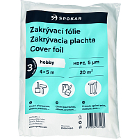 Spokar zakrývací fólie na maľovanie, 5 µ, 20 m², 4 × 5 m, 3 ks
