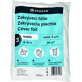 Spokar zakrývací fólie na maľovanie, 5 µ, 20 m², 4 × 5 m, 3 ks
