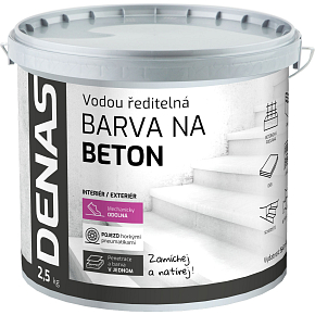 DENAS NA BETON vrchná farba na betón, 0110 šedý, 2,5 kg DENAS NA BETON vrchná farba na betón, 0110 šedý, 2,5 kg