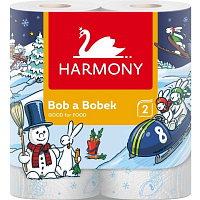 Harmony Good For Food kuchynské utierky Bob & Bobek 2vrstvové, 90 útržkov, 2 role