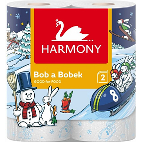 Harmony Good For Food kuchynské utierky Bob & Bobek 2vrstvové, 90 útržkov, 2 role