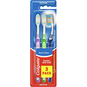 Colgate Extra Clean medium zubný kartáčik 3-pack