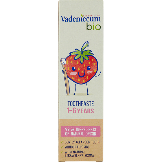 Vademecum Bio zubná pasta pre deti vo veku 1-6 rokov, 50 ml