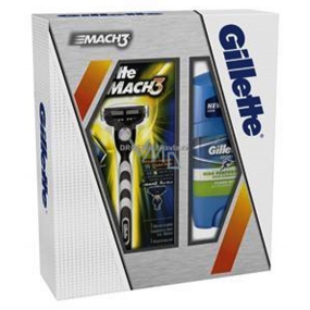 Gillette Mach3 holiaci strojček + náhradné hlavice 1 kus + Power Rush antiperspirant dezodorant stick 48 ml, kozmetická sada, pre mužov