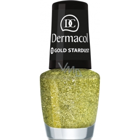 Dermacol Nail Polish with Effect Glitter Touch lak na nechty s efektom 13 Gold Stardust 5 ml