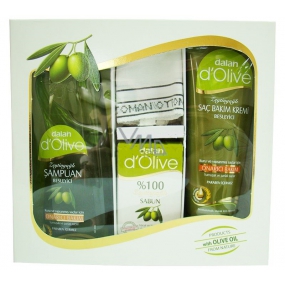 Dalan d Olive šampón na vlasy 400 ml + kondicionér 200 ml + toaletné mydlo 150 g + žinka, kozmetická sada