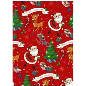 Ditipo Darčekový baliaci papier 70 x 200 cm Vianočný Luxusné červený Merry Christmas