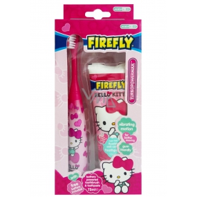 Hello Kitty 6+ Turbo elektrický kefka na zuby mäkký na batérie + a žuvačky zubná pasta 75 ml