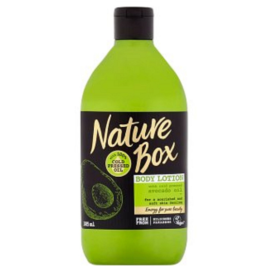 Nature Box Avokádo Regeneračné telové mlieko so 100% za studena lisovaným olejom, vhodné pre vegánov 385 ml