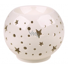 Aromalampa porcelánová biela s hviezdami 9 cm
