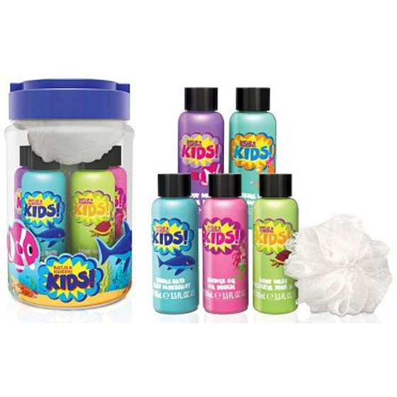 Baylis & Harding Kids Pena do kúpeľa 100 ml 2 kusy + 2 x umývací gél 100 ml + 1 x sprchový krém 100 ml + umývacie hubka, kozmetická sada