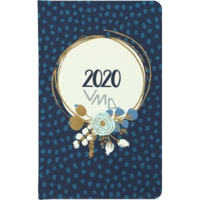 Albi Diár 2020 vreckový týždenný Modrá kvetina 15,5 x 9,5 x 1,2 cm