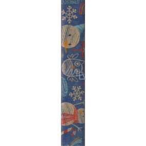 Nekupto Darčekový baliaci papier 70 x 150 cm vianočný Modrý, snehuliaci 1 role BJ 15