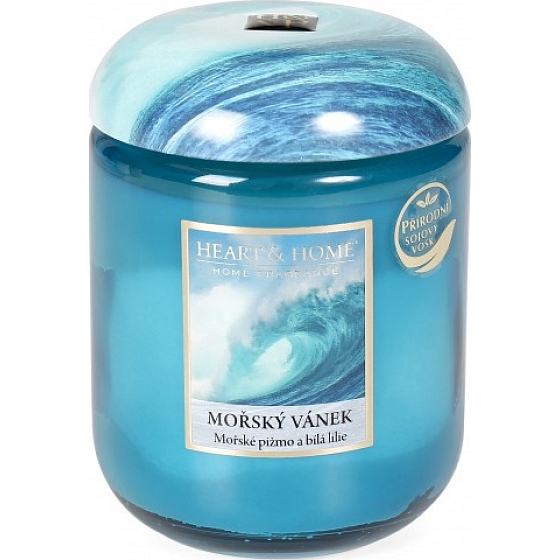 Heart & Home Morský vánok Sójová vonná sviečka veľká horí až 70 hodín 340 g