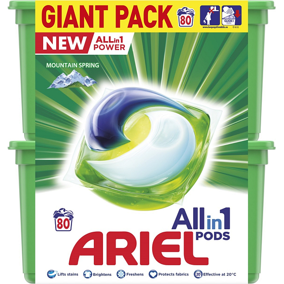 Ariel All-in-1 Pods Mountain Spring gélové kapsule na pranie bielizne 80 kusov 2016 g