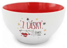 Nekupto Darčekové centrum Keramická raňajková miska Z lásky 13 x 6,5 cm