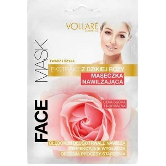 Vollaré Cosmetics Hydratačná maska s výťažkom z divokej ruže na tvár a krk 2 x 5 ml