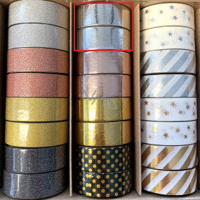 Ditipo Deco Glam dekoračná páska strieborná 5 m x 15 mm