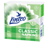 Linteo Classic biele papierové obrúsky 1 vrstvové 33 x 33 cm 100 kusov