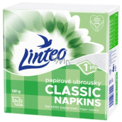 Linteo Classic biele papierové obrúsky 1 vrstvové 33 x 33 cm 100 kusov
