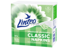 Linteo Classic biele papierové obrúsky 1 vrstvové 33 x 33 cm 100 kusov