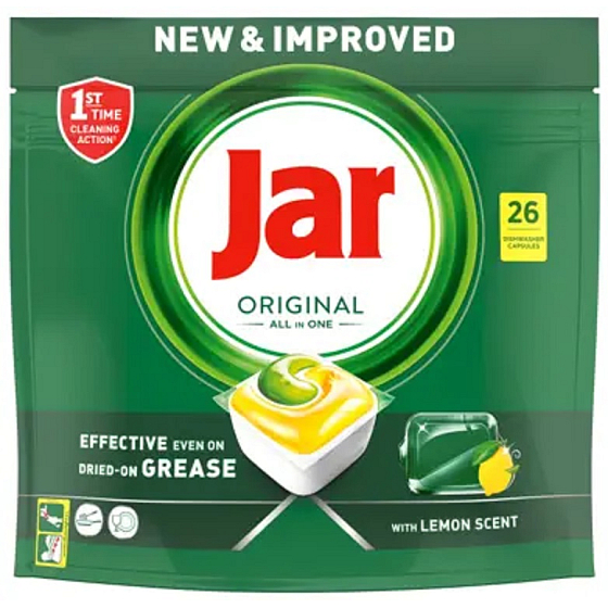 Kapsule do umývačky riadu Jar Original All in One Lemon 26 kusov