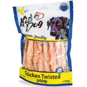 KidDog Chicken Twisted Spring kuracie prsia, mäkká mäsová pochúťka pre psy 250g