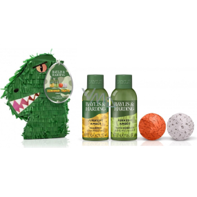 Baylis & Harding Dinosaurus pena do kúpeľa 100 ml + šampón na vlasy 30 ml + šumivá bomba do kúpeľa 2 x 20 g, kozmetická sada pre deti