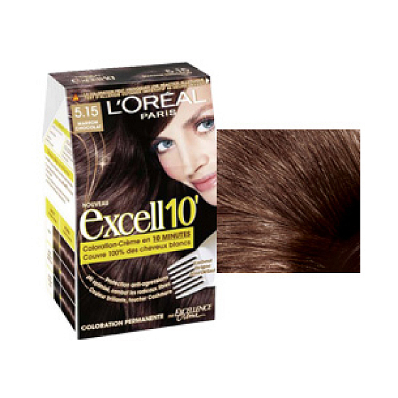 Loreal Paris Excell 10 farba na vlasy odtieň 5,15 ľadová gaštanová