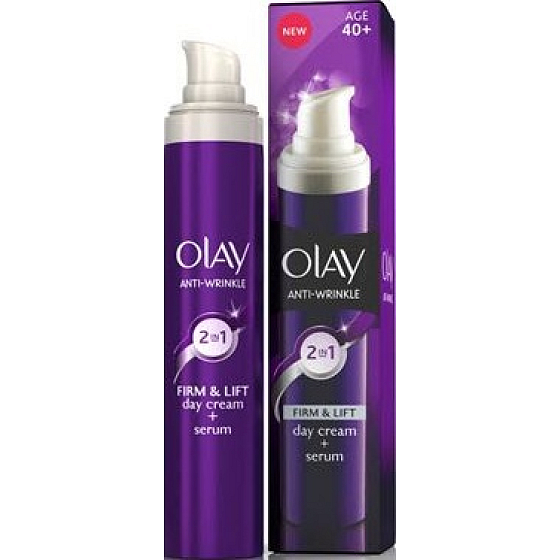 Olay Anti-Wrinkle Firm & Lift denný krém a sérum pre normálnu až suchú pleť 50 ml
