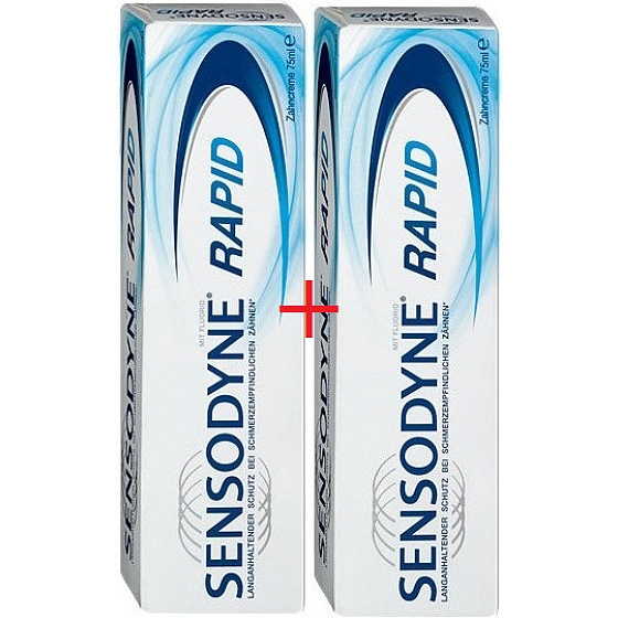 Sensodyne Rapid zubná pasta pre citlivé zuby dokáže opraviť oslabené miesta na zuboch 2 x 75 ml, duopack