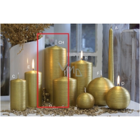 Lima Alfa sviečka zlatá valec 80 x 200 mm 1 kus