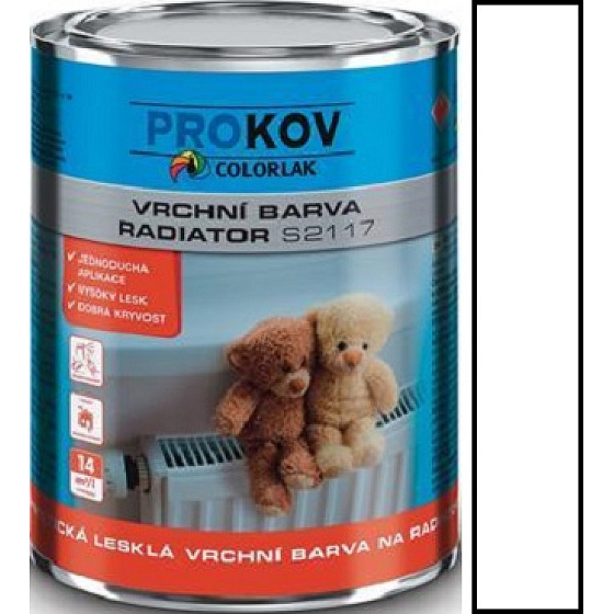Colorlak Vrchná farba Radiator S2117 Biela, lesklá 0,6 l