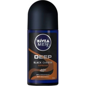 Nivea Men Deep Black Carbon Espresso guličkový antiperspirant dezodorant roll-on 50 ml