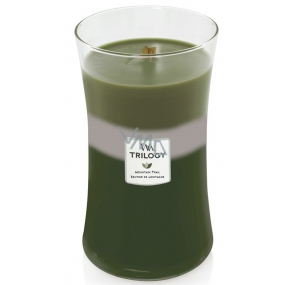 WoodWick Trilogy Mountain Trail - Horská stezka vonná sviečka s dreveným knôtom a viečkom sklo veľká 609,5 g