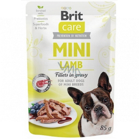 Brit Care Mini Lamb Fillets In Gravy kompletné superprémiové krmivo pre dospelé psy mini plemien kapsička 85 g