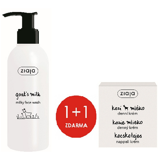 Ziaja Kozie mlieko čistiaci pleťový gél 200 ml + denný krém 50 ml, duopack
