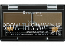 Rimmel London Brow This Way paletka na obočie 002 Medium Brown 1,1 g