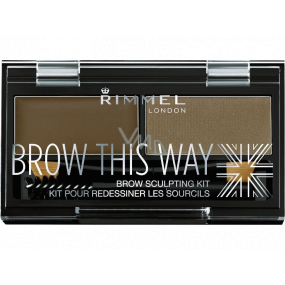 Rimmel London Brow This Way paletka na obočie 002 Medium Brown 1,1 g