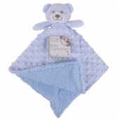 First Steps Teddy Bear Minky modrý 35 x 31 cm