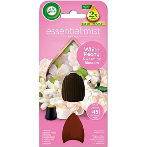 Air Wick Essential Mist Refill White Peony & Jasmine Blossom - Pivoňka a jazmínový kvet osviežovač vzduchu náhradná náplň 20 ml
