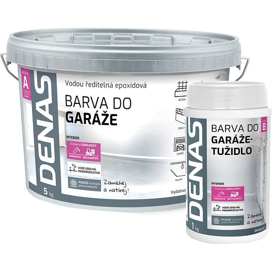 DENAS DO GARÁŽE farba pre zaťažované povrchy a podlahy z betónu, Ral 7040 šedá, 5 kg + 1 kg tužidlo