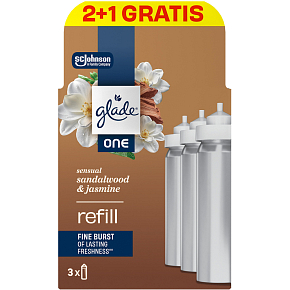 Glade ONE náhradné náplne do osviežovača vzduchu Sensual Sandalwood & Jasmine 3×10 ml, 30 ml Glade ONE náhradné náplne do osviežovača vzduchu Sensual Sandalwood & Jasmine 3×10 ml, 30 ml
