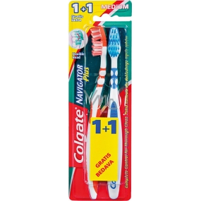 Colgate Navigator Plus Medium strednej zubná kefka 1 + 1 kus