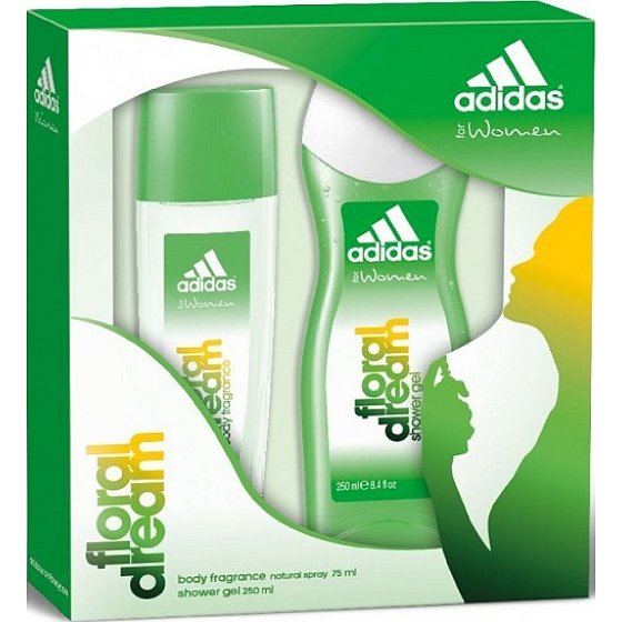 Adidas Floral Dream parfumovaný dezodorant sklo pre ženy 75 ml + sprchový gél 250 ml, kozmetická sada