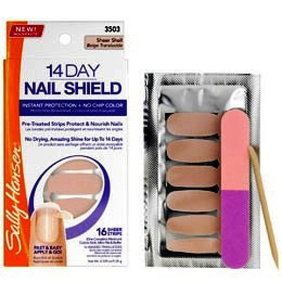 Sally Hansen Nail Shield 14 dennej posilňujúci starostlivosti v samolepkách odtieň Nude 3501 9,35 g