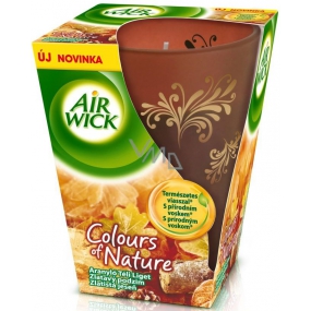 Air Wick Colours of Nature Zlatistý jeseň Prémiová vonná sviečka v skle 150 g