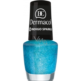Dermacol Nail Polish with Effect Glitter Touch lak na nechty s efektom 18 Indigo Sparkle 5 ml