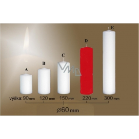 Lima Sviečka hladká červená valec 60 x 220 mm